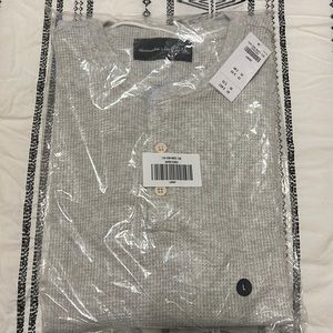 Abercrombie and Fitch Mens Waffle Henley - Grey - Size Large